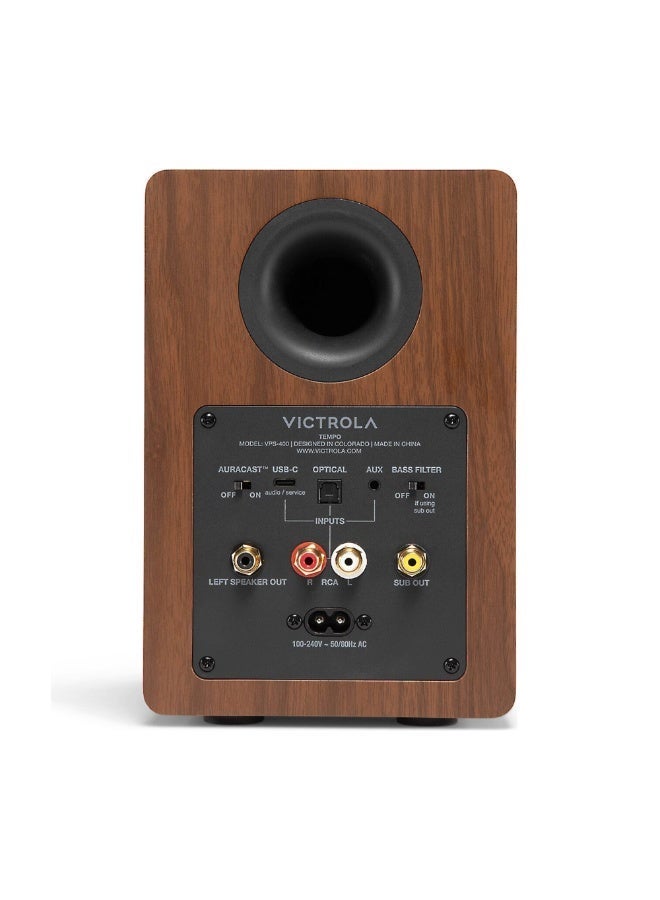 Victrola Tempo – Bluetooth Bookshelf Speakers - Walnut - Image 3