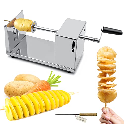 RioRand Manual Spiral Potato Cutter, Stainless Steel Tornado Twister with Blades for Curly Fries, DIY Potato Slicer for Home Kitchen, BBQ, Carrots, Cucumbers - Image 1