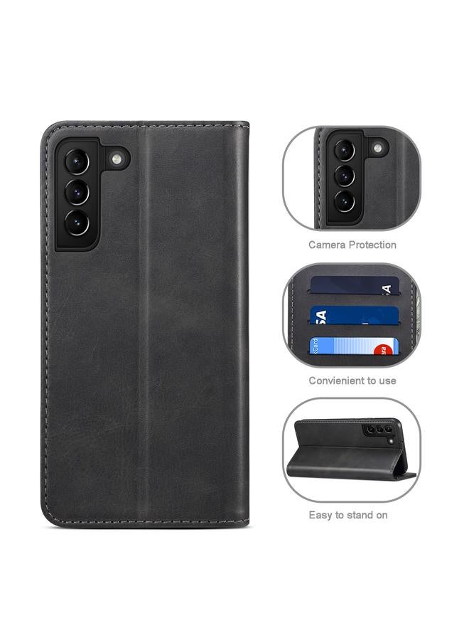 اس-توب جراب لهاتف Samsung Galaxy S22+ مصنوع من جلد العجل بتصميم أفقي قابل للطي - Image 3