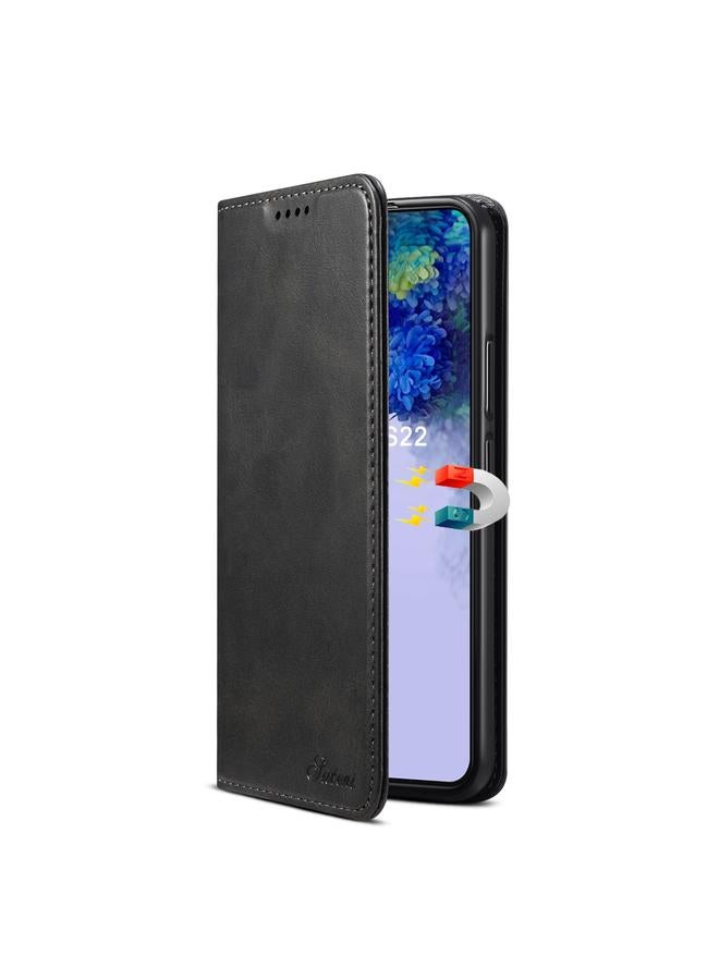 اس-توب جراب لهاتف Samsung Galaxy S22+ مصنوع من جلد العجل بتصميم أفقي قابل للطي - Image 5