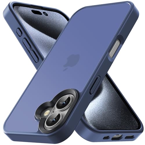 Yriklso for iPhone 16 Phone Case, Shockproof for iPhone 16 Case, Military Grade Drop Protection, Protective Hard Back Slim Translucent Case for iPhone 16-6.1'', Frosted Blue - Image 1