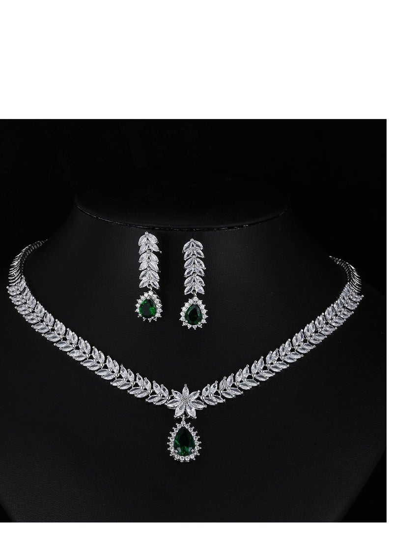 Wedding Dress, Evening Dress, Accessories, Wedding Banquet Jewelry, Wedding Accessories Set (Necklace+Earrings)