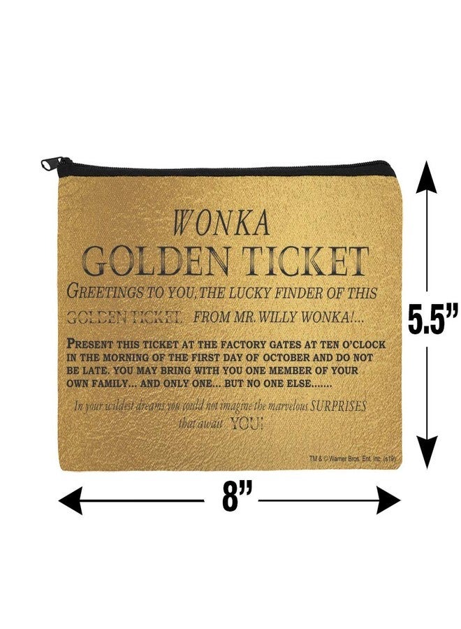 GRAPHICS & MORE Willy Wonka and the Chocolate Factory Golden Ticket Pencil Pen Organizer Zipper Pouch Case - Image 4