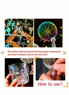 Excefore Gold Holographic Stickers 180 Piece With 4 Themes Resin Transparent Decorative Waterproof Fantasy Wold Unicorn Vintage Daily Planner Stickers For Scrapbooking Bullet Journal Water Bottles Laptop Phon  - Image 4