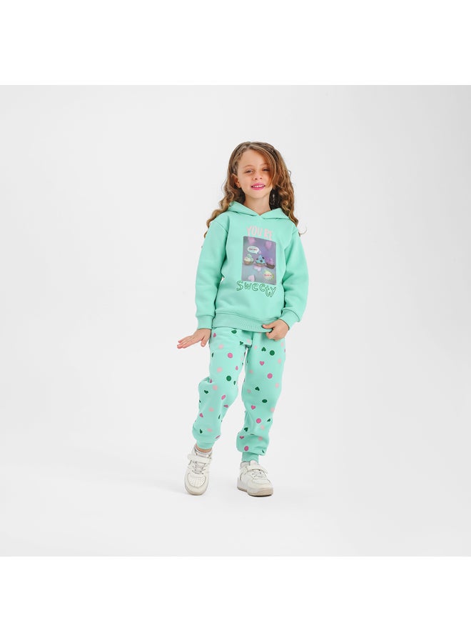 JOCKEY Kids Girl Inner Fleece the Cup Cake Print Winter Pajama Set