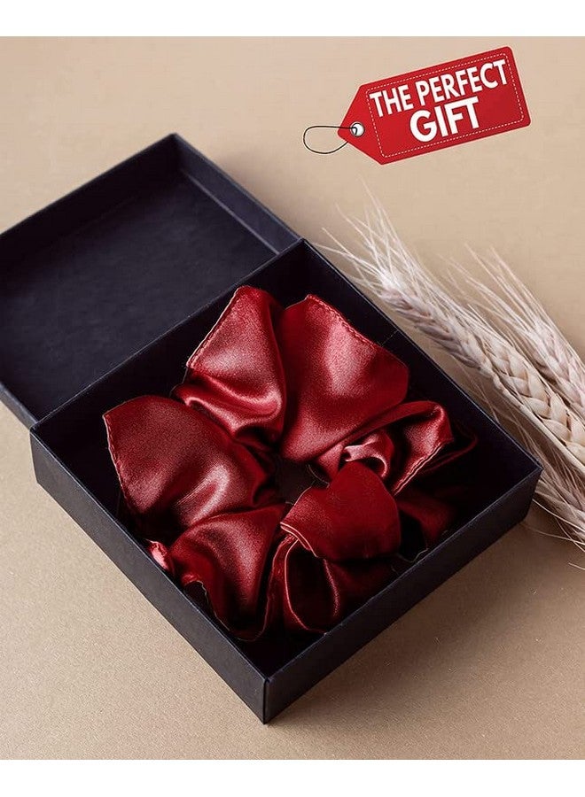 FAMEZA Large 100% Satin Hair Scrunchies With Thick Elastic For Women, Teenage Girls With All Types Of Hair-5PCS (SATIN DELUXE) - Image 3