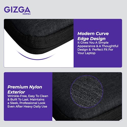 Gizga Essentials 13.3 Inch Laptop Sleeve Case Cover Pouch Bag with Handle & Front Pocket| Slim & Water-Resistant Nylon Fabric with Shockproof Foam Padding, Soft Lining & Premium Zipper Closure (Black) - Image 4