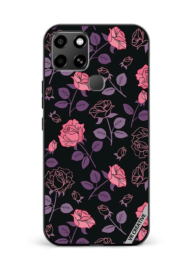 VR CREATIVE Protective Case Cover For Infinix Smart 6 Pink And Purple Flowers Design Multicolour - Image 1