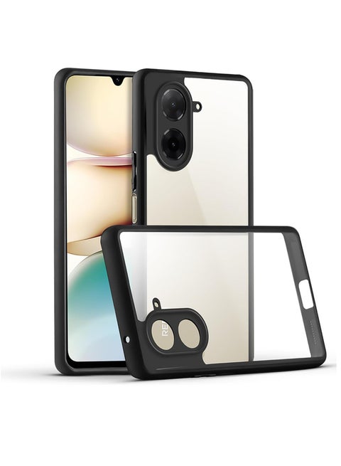 Compatible with Xiaomi Redmi A5 4G / Poco C71 Case Transparent Grade Shockproof Anti-Yellowing, Slim Protective Phone Case Full Bumper Cover With Camera Protective (Black)