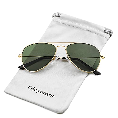 Gleyemor Kids Polarized Aviator Sunglasses for Little Girls Boys Age 3-8 (Gold/G15) - Image 2