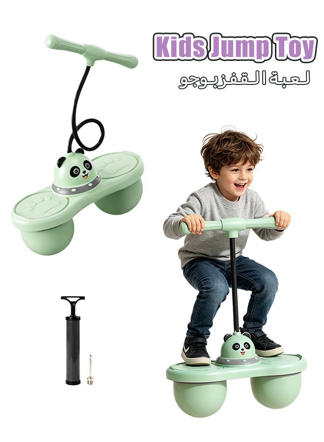 ساذج بوجو جامبر بوجو عصا القفز مع مقبض ومضخة كرة للأطفال بوجو بول لعبة القفز العالي لعبة القفز ترتد القفز خدعة المجلس متعة آمنة بوجو كذاب الكرة مثالية لتحسين مهارات التوازن والتنسيق آمنة وممتعة بوجو عصا القفز الكرة للأطفال الأولاد الفتيات والكبار (الأخضر) - Image 1