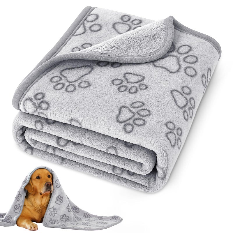 PEASUG 41" x 30" Dog Blankets for Medium Dogs, Cat, Premium Soft Dog Blankets for Small Dog Washable, Puppy Blanket Dogs Essentials for Puppies (Grey) - Image 1