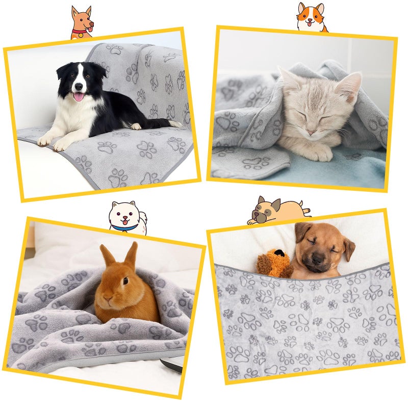 PEASUG 41" x 30" Dog Blankets for Medium Dogs, Cat, Premium Soft Dog Blankets for Small Dog Washable, Puppy Blanket Dogs Essentials for Puppies (Grey) - Image 3