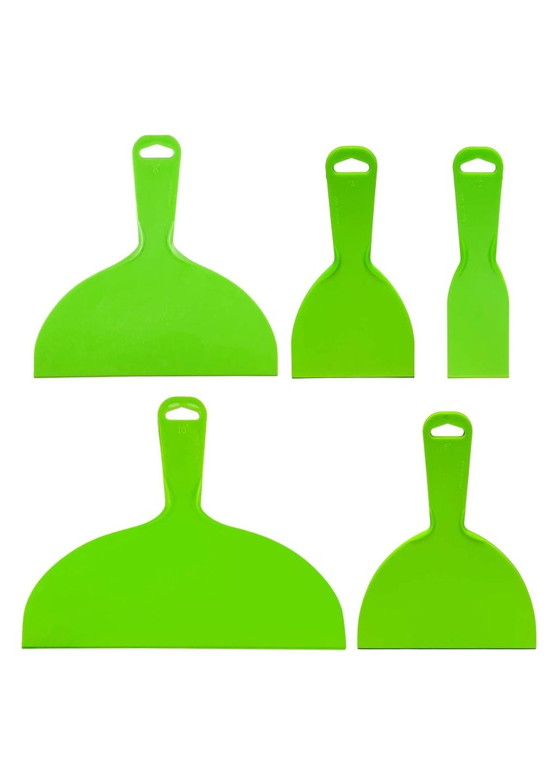 Oasisgalore Reusable Plastic Putty Knife Set, Flexible Scrapers for Decals, Wallpaper, Baking(Green)  - Image 1