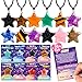 AugToy 24 Pack Star Necklace Set Valentines Day Cards for Kids School Valentine Cards for Kids Classroom for Boy Girl Party Favors natural stone necklace Crystal Gemstone Pendant Valentine Bulk Gifts - Image 2