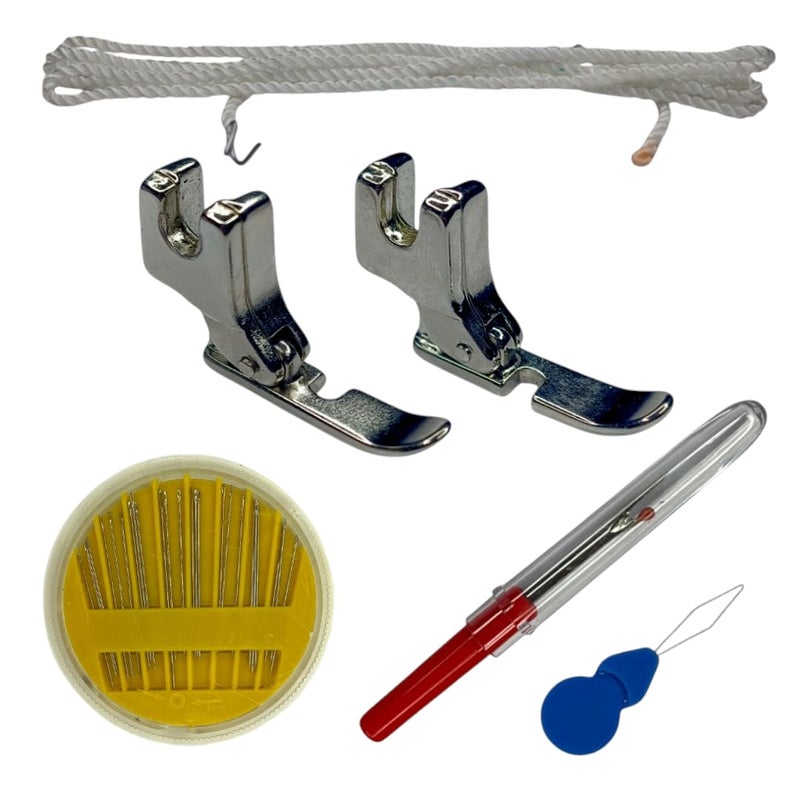 Cylone and Sons Sewing Machine Accessories Kit 2 Presser Feet Needles Set Seam Ripper Thread Guide Cord 