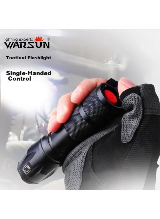 Warsun X50 Flashlight, High Brightness, Zoomable, Rechargeable, Long-Range, Military-Grade, Ultra-Bright Searchlight, Outdoor Cycling, Home Emergency Light, Specialized - Image 4