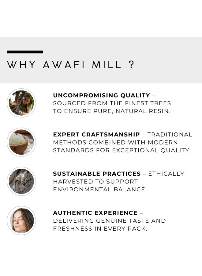 AWAFI MILL Mastic Gum Tears  Pure Pistacia lentiscus Resin | Mediterranean Mastic Gum for Desserts, Ice Cream, Breads & Natural Chewing Gum - Image 4
