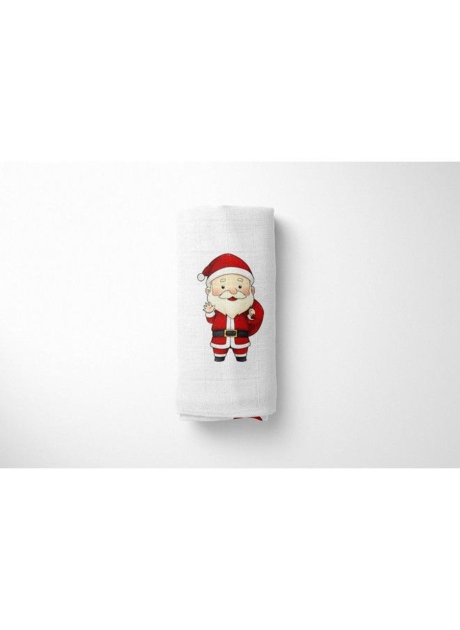MOM'S HOME Baby Swaddle Blanket Extra Large Size110X110 Cm Organic Muslin Cotton Santa Clause  - Image 3