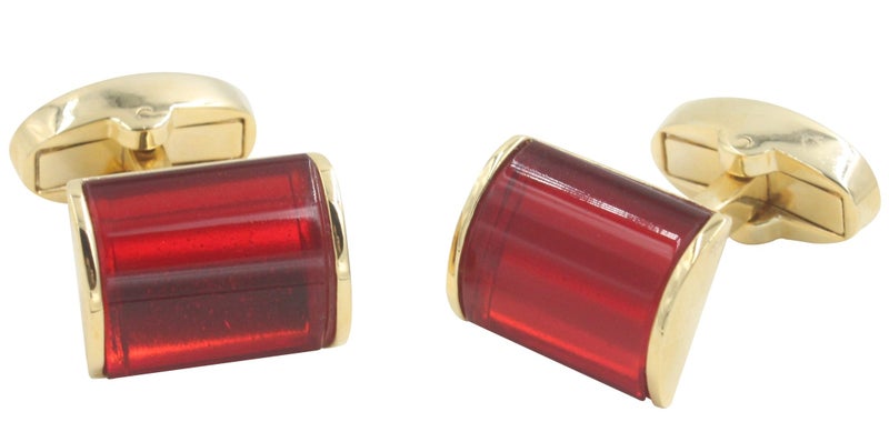 AUSCUFFLINKS 40th Anniversary Ruby Wedding Gift Husband | Cufflinks Gold Edge Red Cuff Links - Image 4
