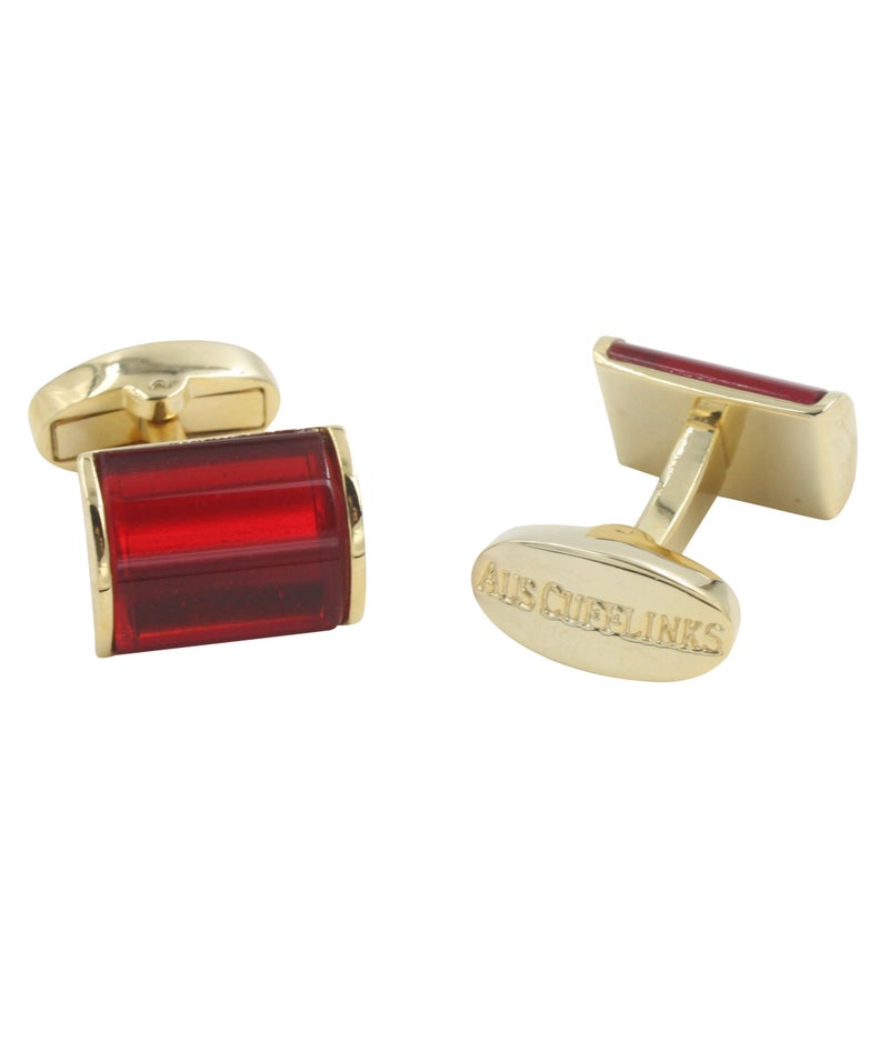 AUSCUFFLINKS 40th Anniversary Ruby Wedding Gift Husband | Cufflinks Gold Edge Red Cuff Links - Image 3