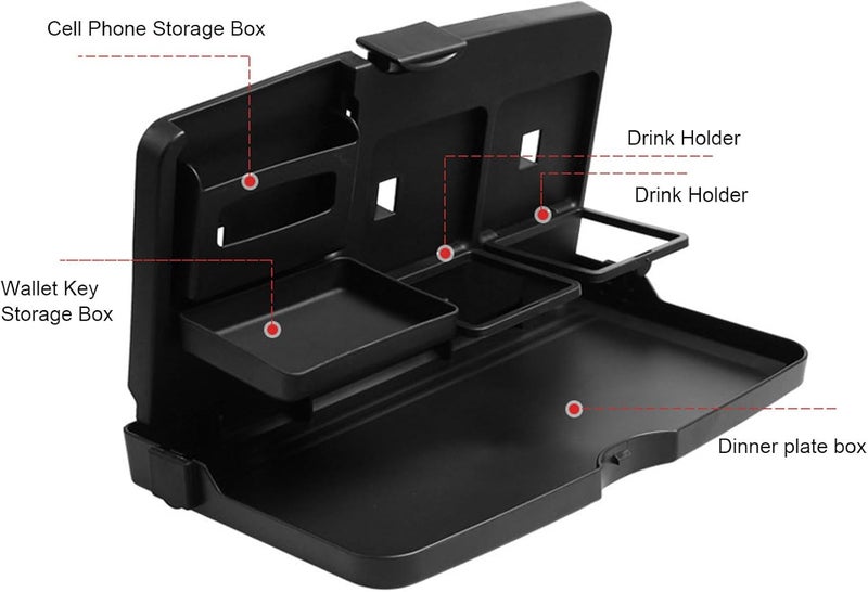 Car Foldable Travel Tray Portable Back Seat Table for Working Eating Suitable for Sedan SUV Bus MPV Made of ABS Material - Image 4