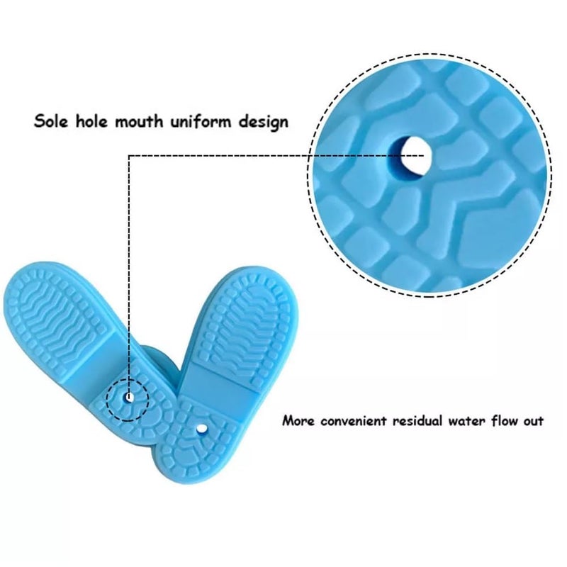 we3 Cute Rain Boot Shaped Silicone Toothbrush Holders for Multi Purpose Bathroom Accessory (Sky Blue) - Image 5