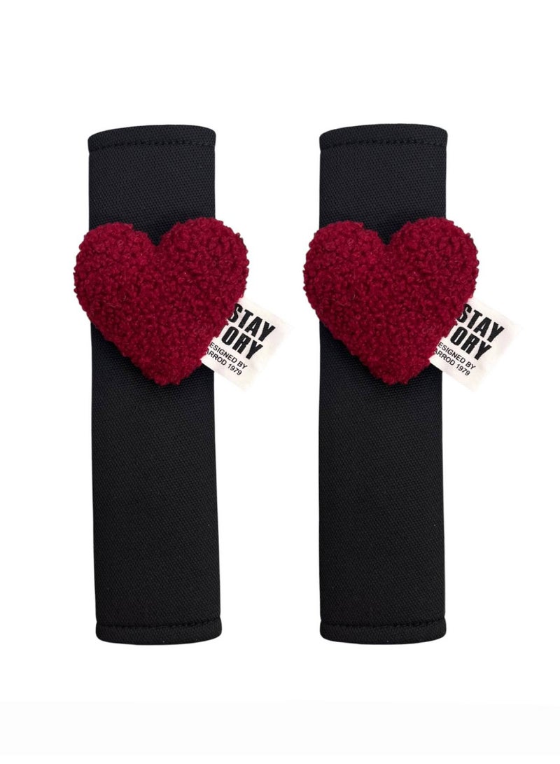 Cute Heart Car Seat Belt Cover - Set of 2 Soft Shoulder Pads for Auto - Image 1