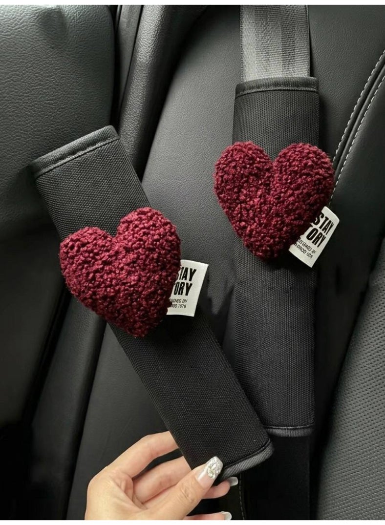 Cute Heart Car Seat Belt Cover - Set of 2 Soft Shoulder Pads for Auto - Image 5