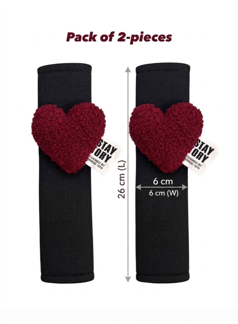 Cute Heart Car Seat Belt Cover - Set of 2 Soft Shoulder Pads for Auto - Image 2