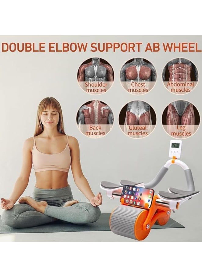 KITCHENOO New Automatic Ab Wheel with Elbow Support and Timer (Pink)  - Image 3