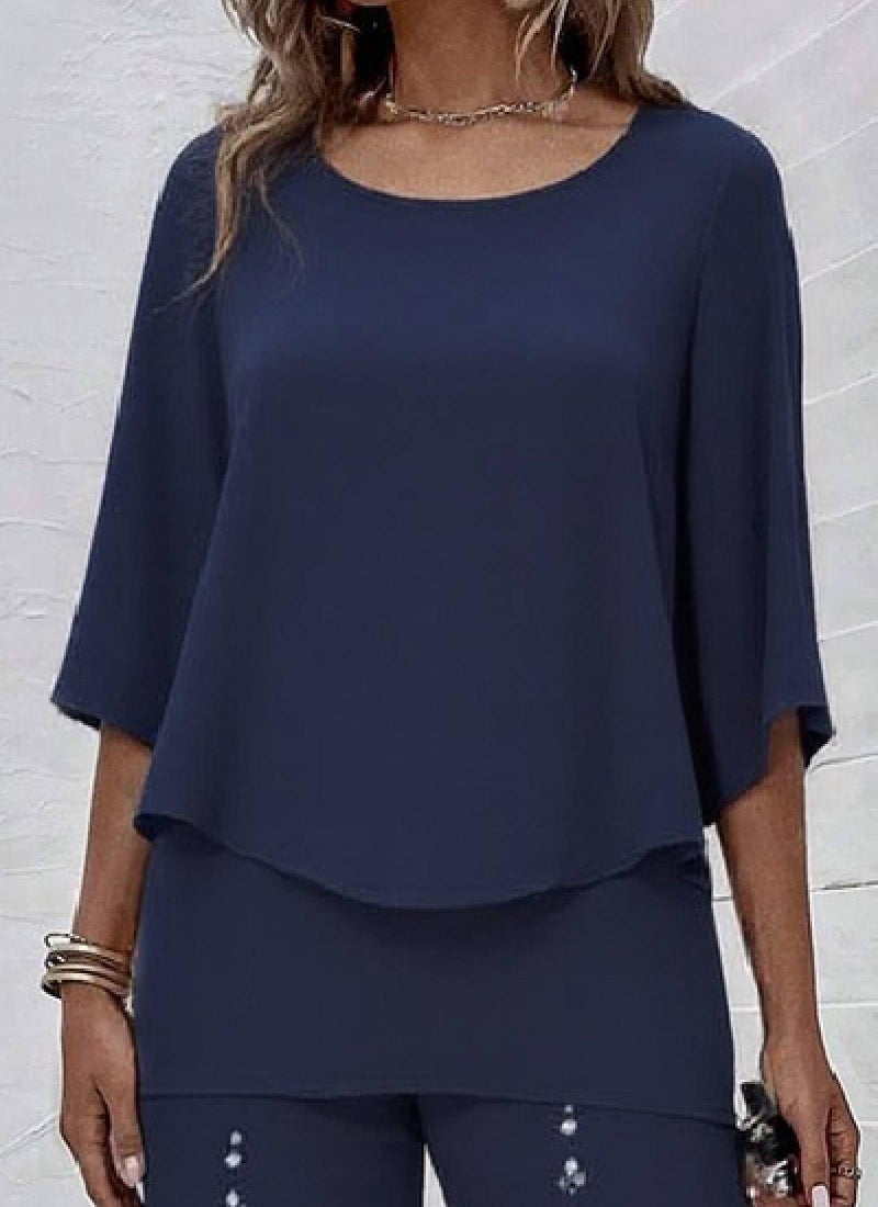 LOZ Lounge Sets for Women 2026 Summer Casual 3/4 Sleeve Shirts Wide Leg Pants Matching Tracksuit Sets Travel Outfits - Image 3