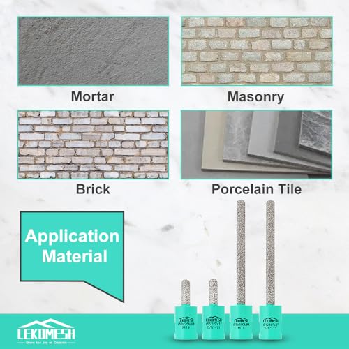 LEKOMESH Diamond Raking Bit 5/16" x 4" (8mm x 100mm) for Brickwork Joint Mortar Removal, Tuck Pointing, Old Mortar, Blown or Damaged Bricks, Natural Stone Removal - 5/8"-11 Thread - Image 3