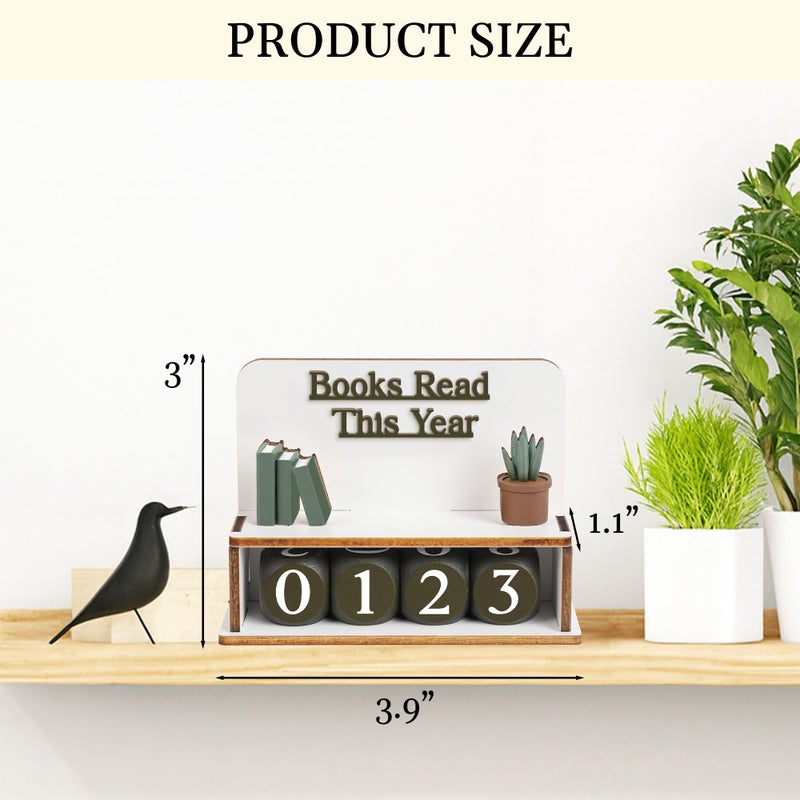 DINIZON Books Read This Year Counter Valentines Day Gifts For Women Readers, Personalized Book Counter Tracker Bookshelf Decor, Bookish Gifts Accessories For Book Lovers, Bookworm, Bookclub Stocking Stuffers - Image 4