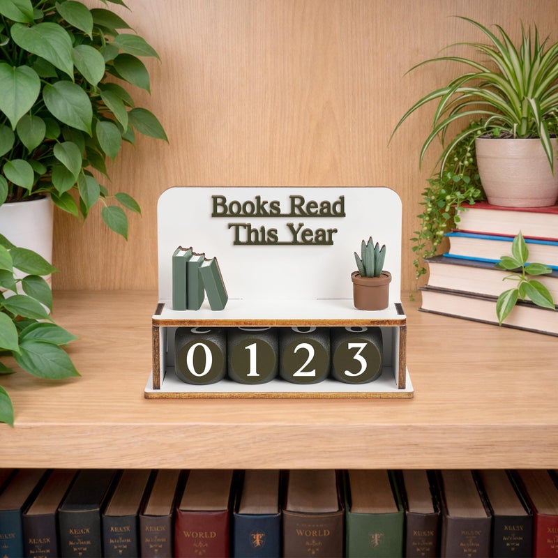 DINIZON Books Read This Year Counter Valentines Day Gifts For Women Readers, Personalized Book Counter Tracker Bookshelf Decor, Bookish Gifts Accessories For Book Lovers, Bookworm, Bookclub Stocking Stuffers - Image 5