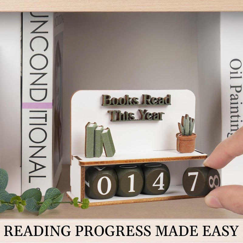 DINIZON Books Read This Year Counter Valentines Day Gifts For Women Readers, Personalized Book Counter Tracker Bookshelf Decor, Bookish Gifts Accessories For Book Lovers, Bookworm, Bookclub Stocking Stuffers - Image 3