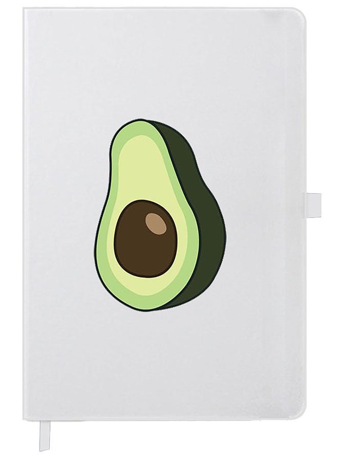 Theodor Designer A5 Thick White Hardcover Notebook Avacado - Image 1