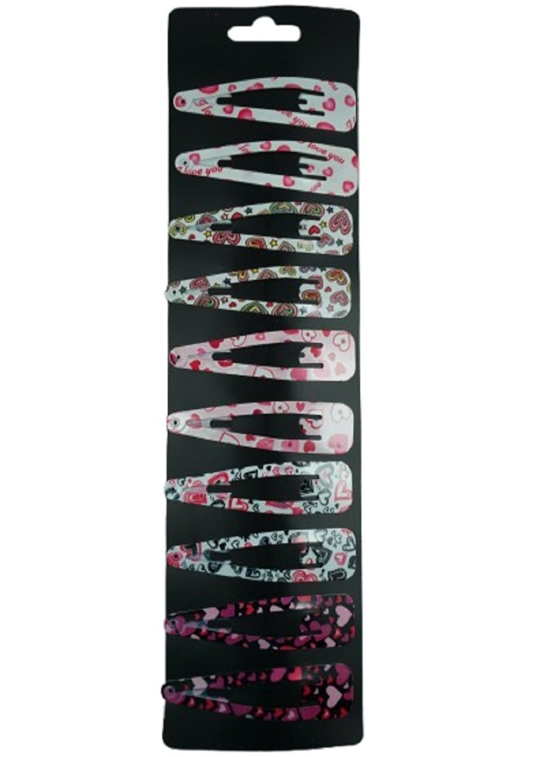 Multicolor Set Of 10 Tic Tac Hair Clips
