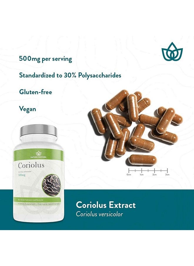 Nature Restore Coriolus Versicolor Mushroom Extract Supplement 30 Percent Polysaccharides Non Gmo Gluten Free 90 Capsules Original Turkey Tail Mushroom Supplement  - Image 4