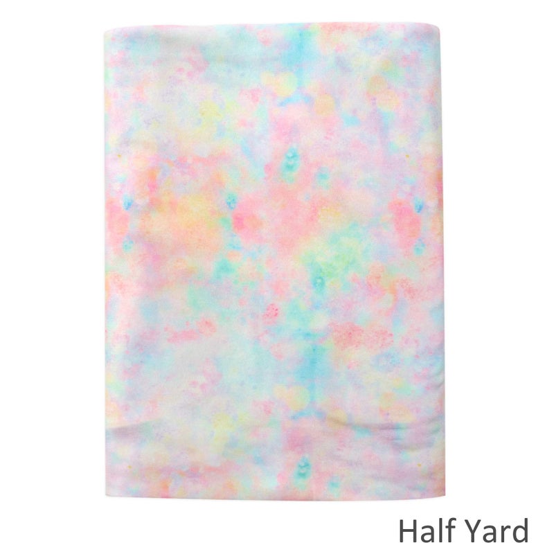 David Angie Tie Dye مطبوعة بنسيج بوليستر مزدوج ناعم ناعم وسلس في 4 اتجاهات من نسيج محبوك قابل للتمدد بنصف ياردة لخياطة الفستان (نصف ياردة) - Image 2