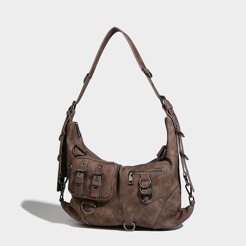 Arrival Women'S Underarm Girl Motorcar Bag Multi-Pocket Fashionable Punk Tote Bag Soft Leather Shoulder Crossbody Bag - Image 3