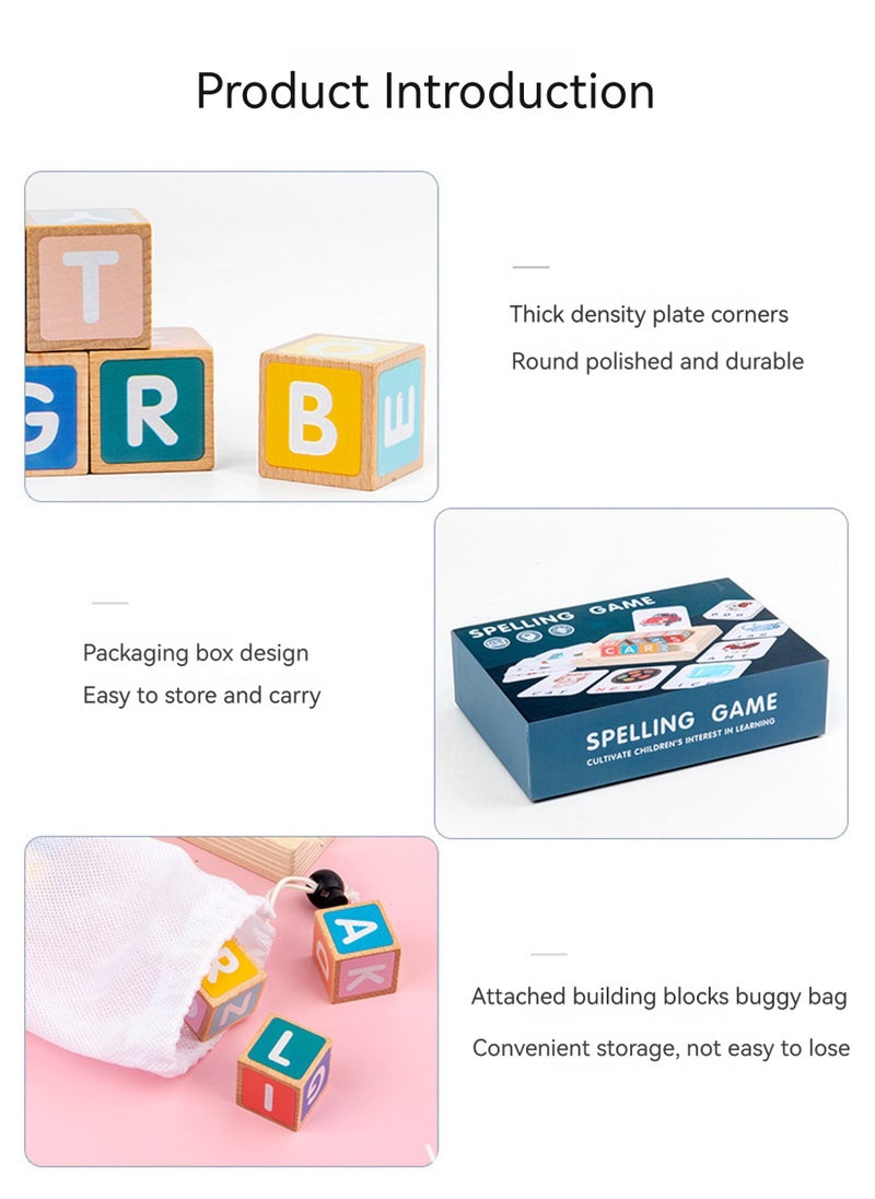 MissTiara Wooden Early Education Enlightenment Colorful Letter Spelling Building Blocks Combine Education with Fun  - Image 4