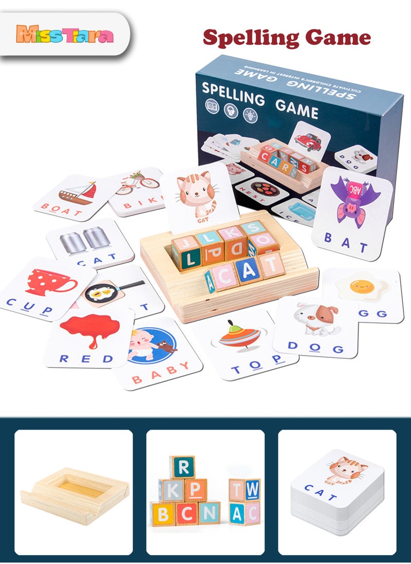 MissTiara Wooden Early Education Enlightenment Colorful Letter Spelling Building Blocks Combine Education with Fun  - Image 1