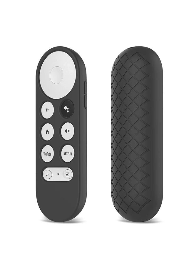 Silicone Case For Google Chromecast with Google TV 2020 Voice Remote, Anti Slip Protective Case Holder Skin Shockproof Bumper Cover - Black