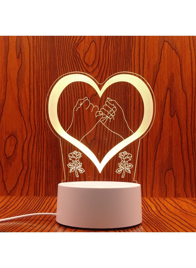 Swan Night Light Plug USB Bedside Lamp Creative Girl Cartoon 3D Table Lamp Bedroom LED Gift Lamp-Color:Agreement-Dimensions:USB Charging Touch 7 Color (with Lithium Battery)  - Image 1