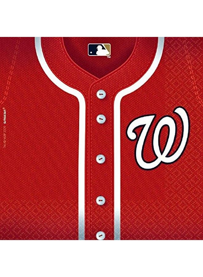 Amscan Washington Nationals Party Napkins 6 1/2" X 6 1/2" Pack Of 36 - Image 2