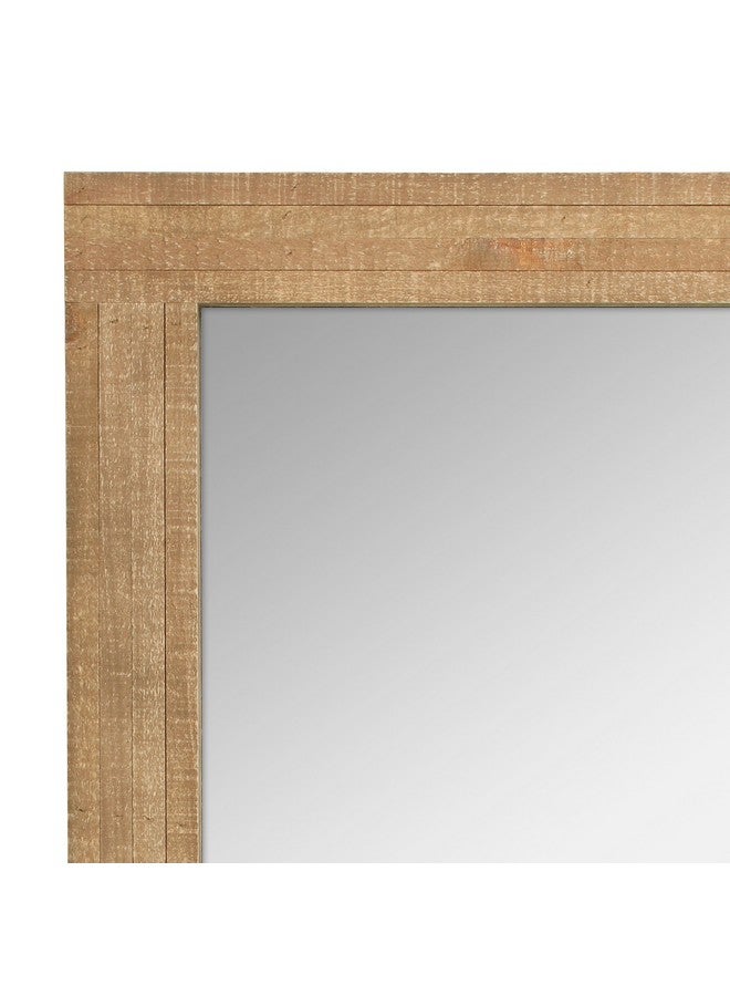 Stonebriar 24" x 18" Rectangle Natural Wood Frame Wall Mirror with Attached Hanging Brackets, Decorative Country Rustic Decor for the Living Room, Bedroom, Bathroom, Hallway, and Entryway - Image 3