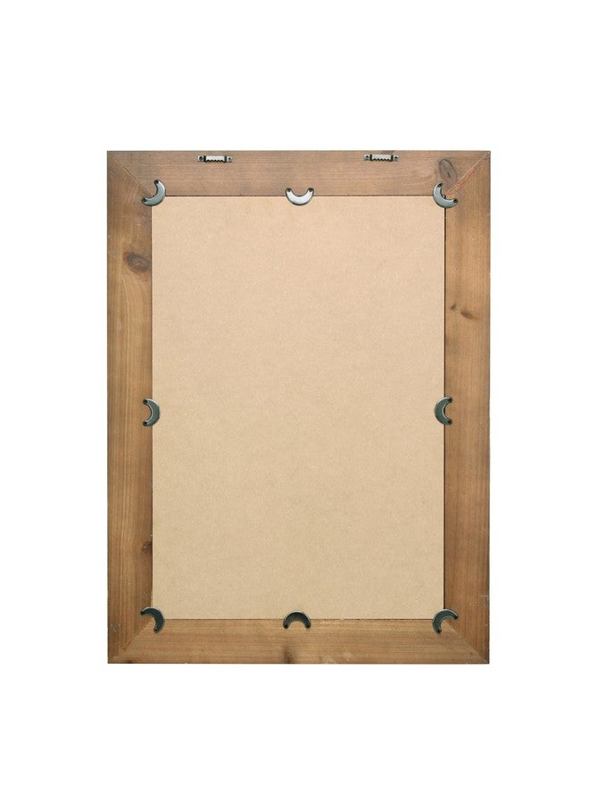 Stonebriar 24" x 18" Rectangle Natural Wood Frame Wall Mirror with Attached Hanging Brackets, Decorative Country Rustic Decor for the Living Room, Bedroom, Bathroom, Hallway, and Entryway - Image 5