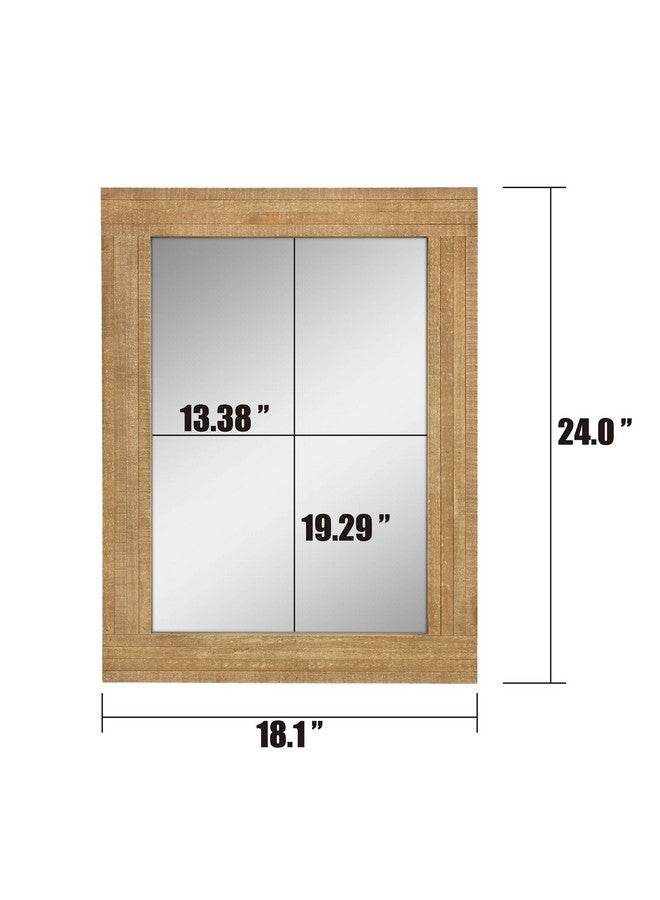 Stonebriar 24" x 18" Rectangle Natural Wood Frame Wall Mirror with Attached Hanging Brackets, Decorative Country Rustic Decor for the Living Room, Bedroom, Bathroom, Hallway, and Entryway - Image 4
