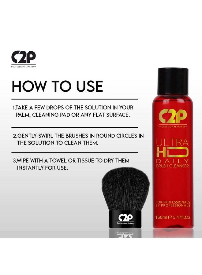 C2P PROFESSIONAL MAKEUP منظف فرش المكياج اليومي بدقة عالية للغاية؛ محلول تنظيف للتنظيف الجاف والتنظيف العميق وتكييف شعر فرش المكياج. (لا حاجة للماء) - Image 3